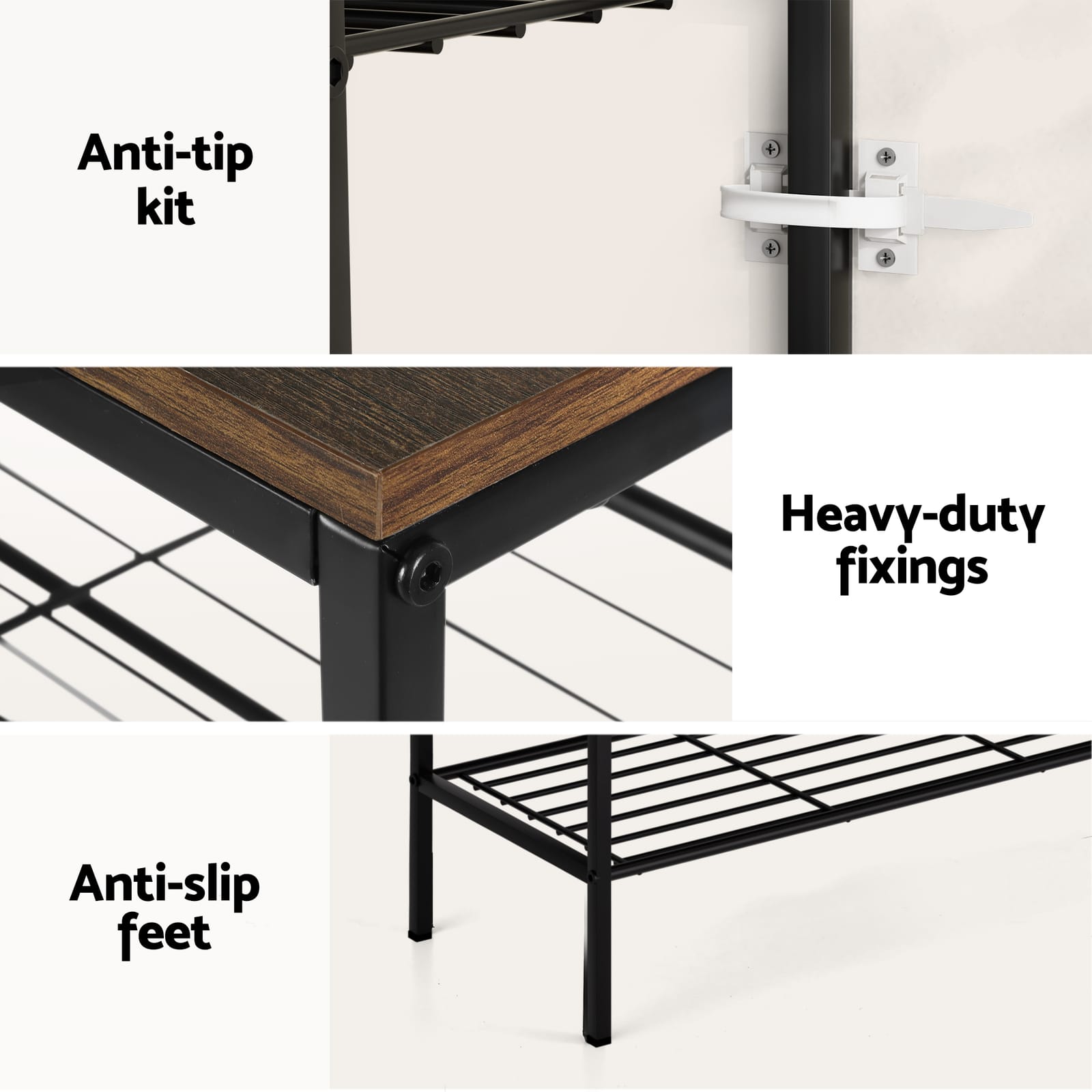 Shoe Rack 4 Tier Storage 100x30x75cm
