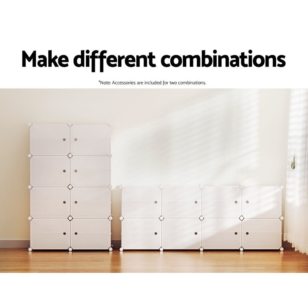 Shoe Cabinet DIY Shoe Box White Cube Portable Organiser Storage Stand