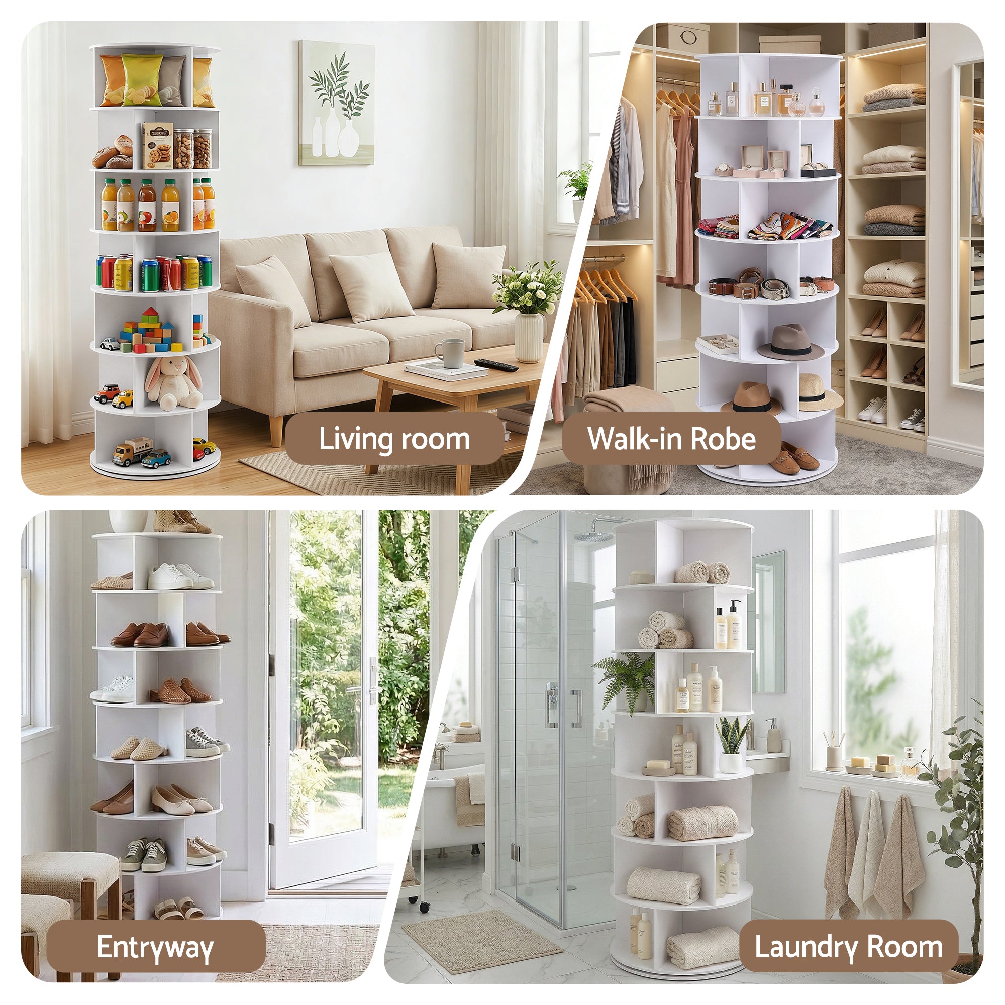 7 Tier Rotating Shoe Rack 28 Pairs | Simpledeals