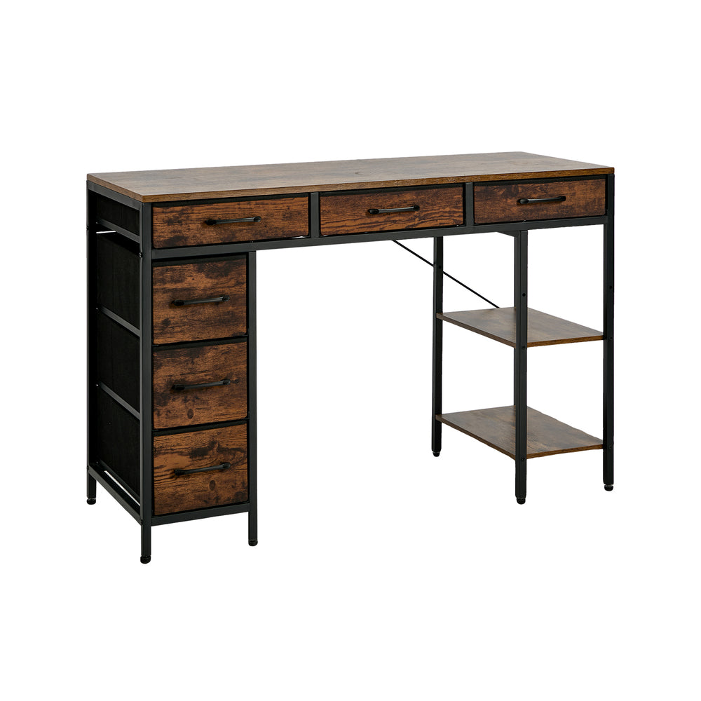 Computer Desk 120cm 6 Fabric Drawers Storage | Simpledeals