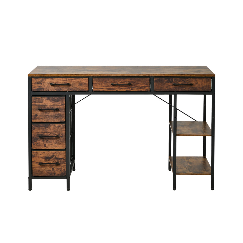 Computer Desk 120cm 6 Fabric Drawers Storage | Simpledeals