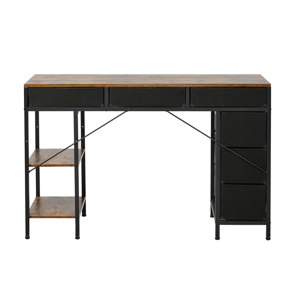 Computer Desk 120cm 6 Fabric Drawers Storage | Simpledeals