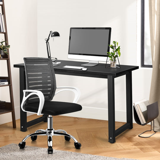 Home Office Desk and Chair Set BK&WH Study Computer Table