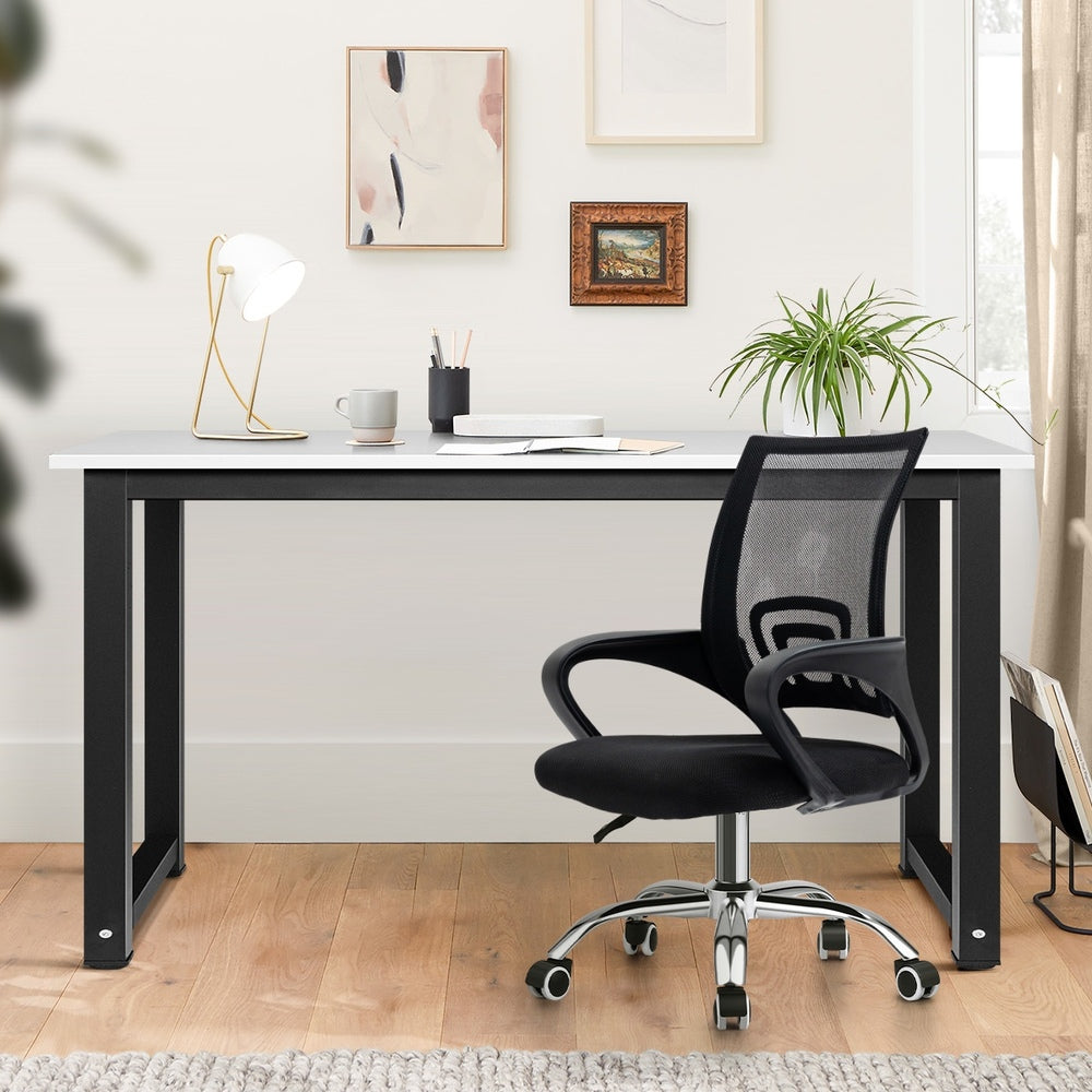 Home Office Set Black Computer Desk and Mesh Office Chair