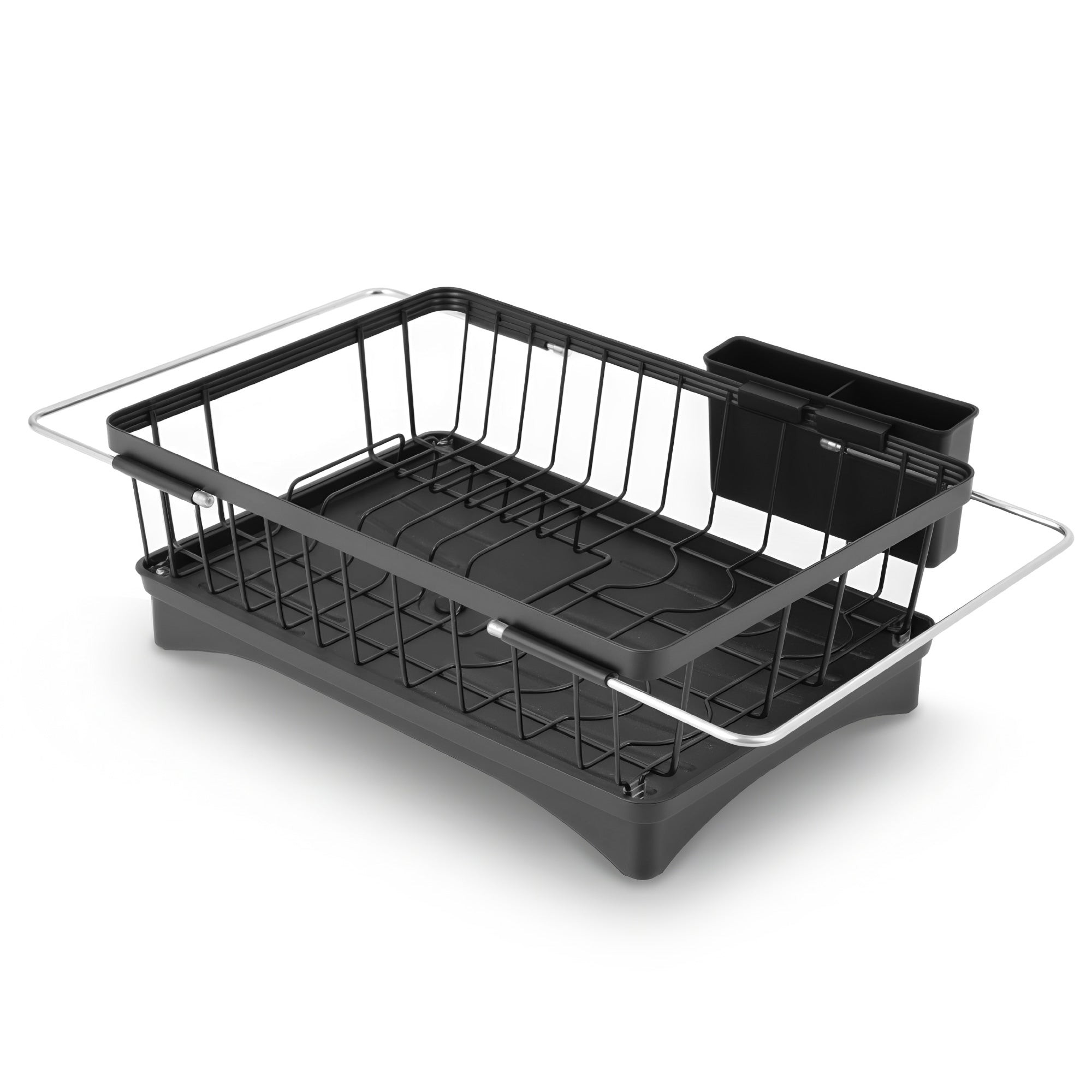 Premium Dish Drying Rack with 360° Drain Spout Kitchen Sink Organiser