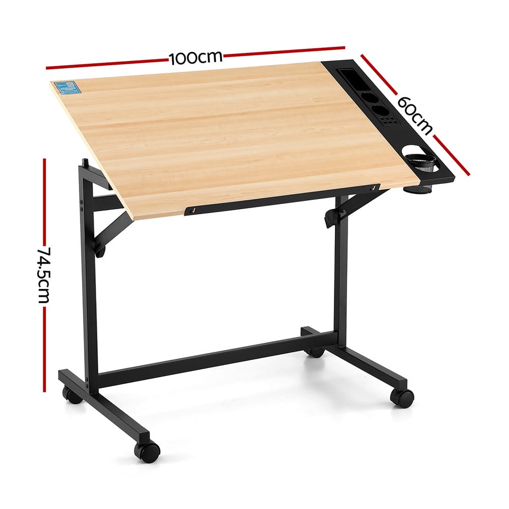 Oak table 100x60x77cm, rear view