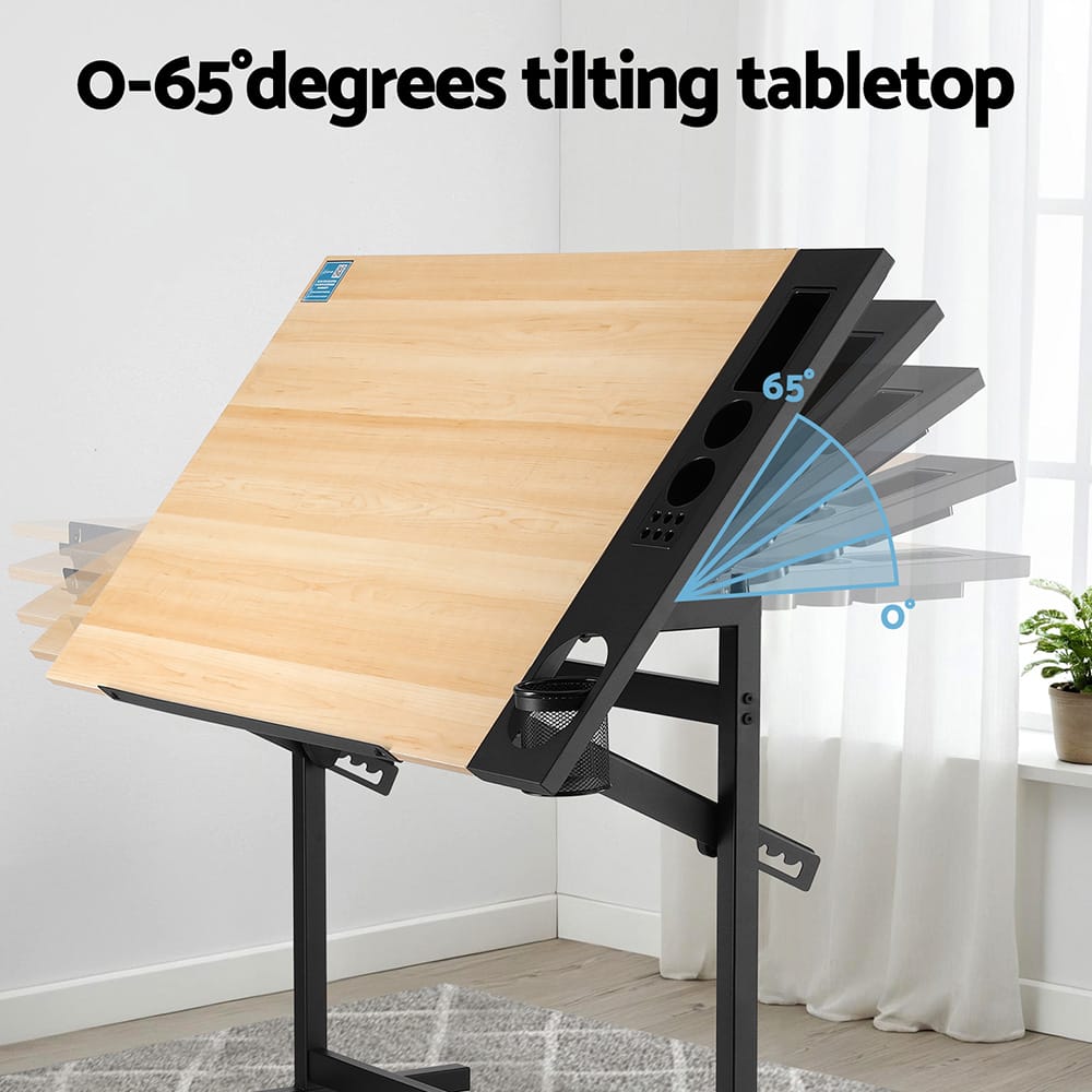 Oak table 100x60x77cm, in room setting