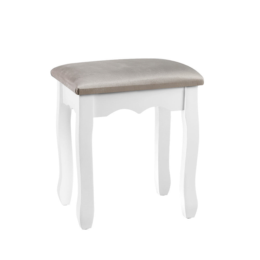 Velvet Grey Dressing Table Stool Comfortable Seat, Velvet finish