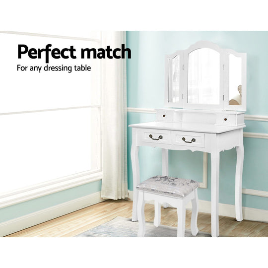Dressing Table Stool Bedroom White Make Up Chair Living Room