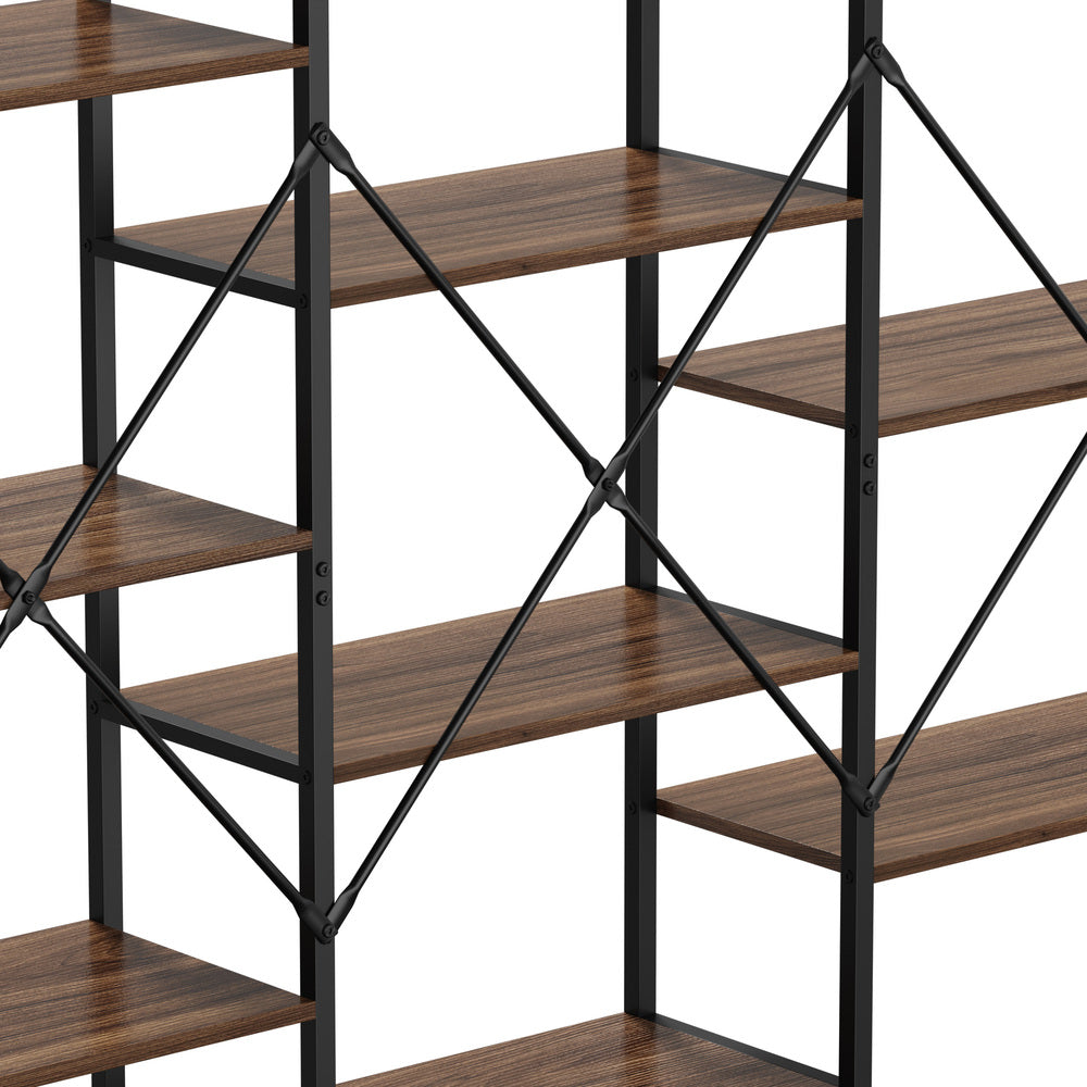 14 Tier Display Shelf Stand Bookshelf Metal Storage 1.76m