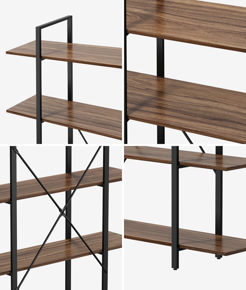 5 Tier Display Shelf Stand Bookshelf Metal Storage 1.2m