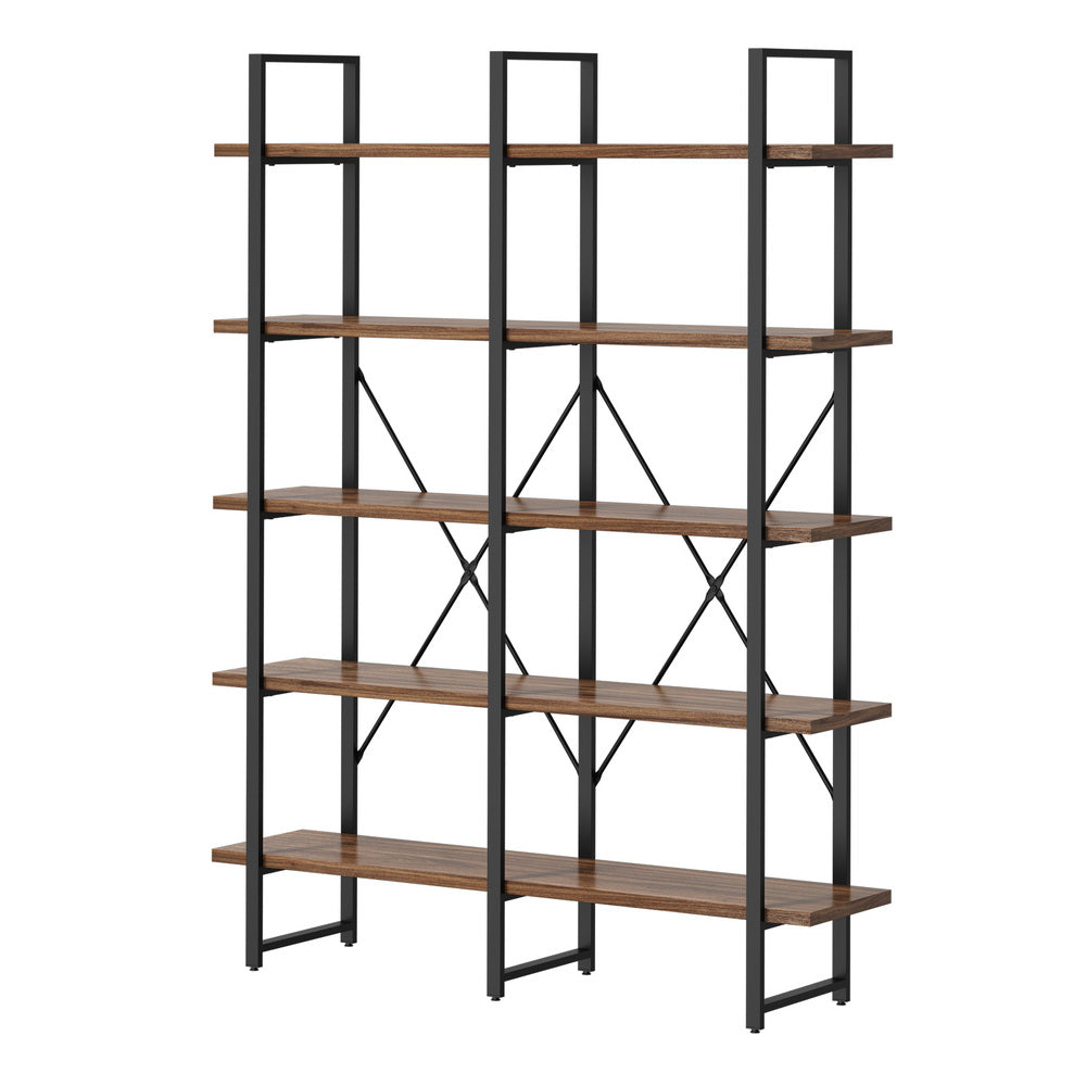 5 Tier Display Shelf Stand Bookshelf Metal Rack 1.35m