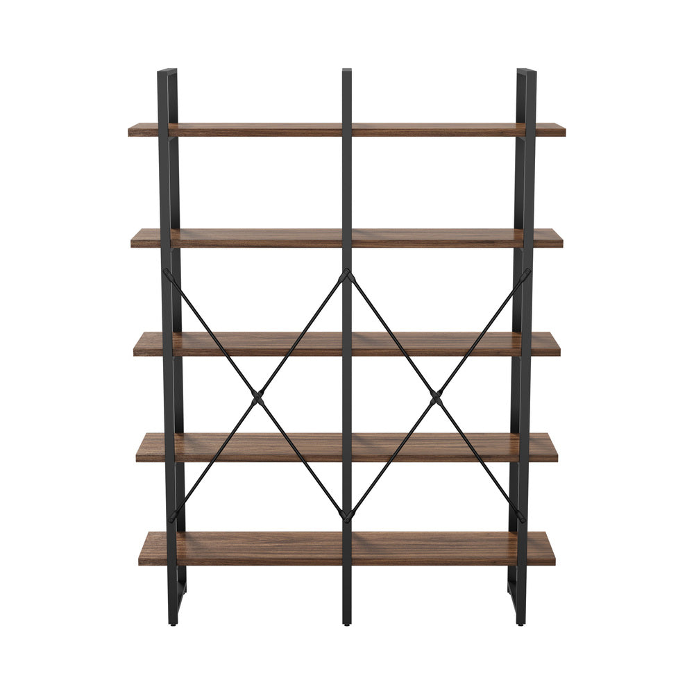 5 Tier Display Shelf Stand Bookshelf Metal Rack 1.35m
