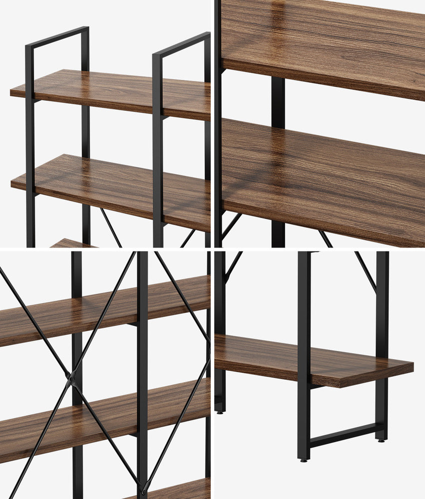 5 Tier Display Shelf Stand Bookshelf Metal Rack 1.35m