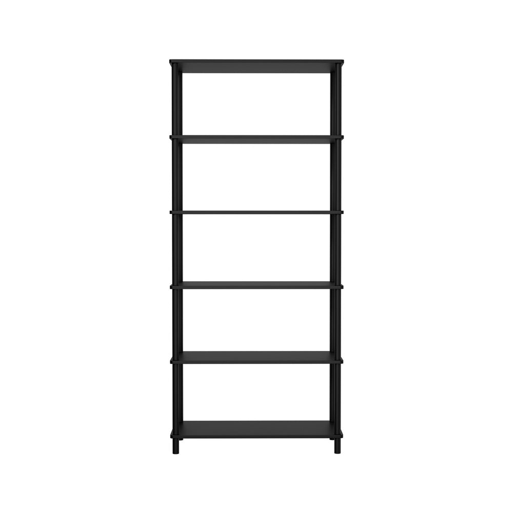 Display Shelf 5 Tier Bookshelf Storage Rack Natural & Black