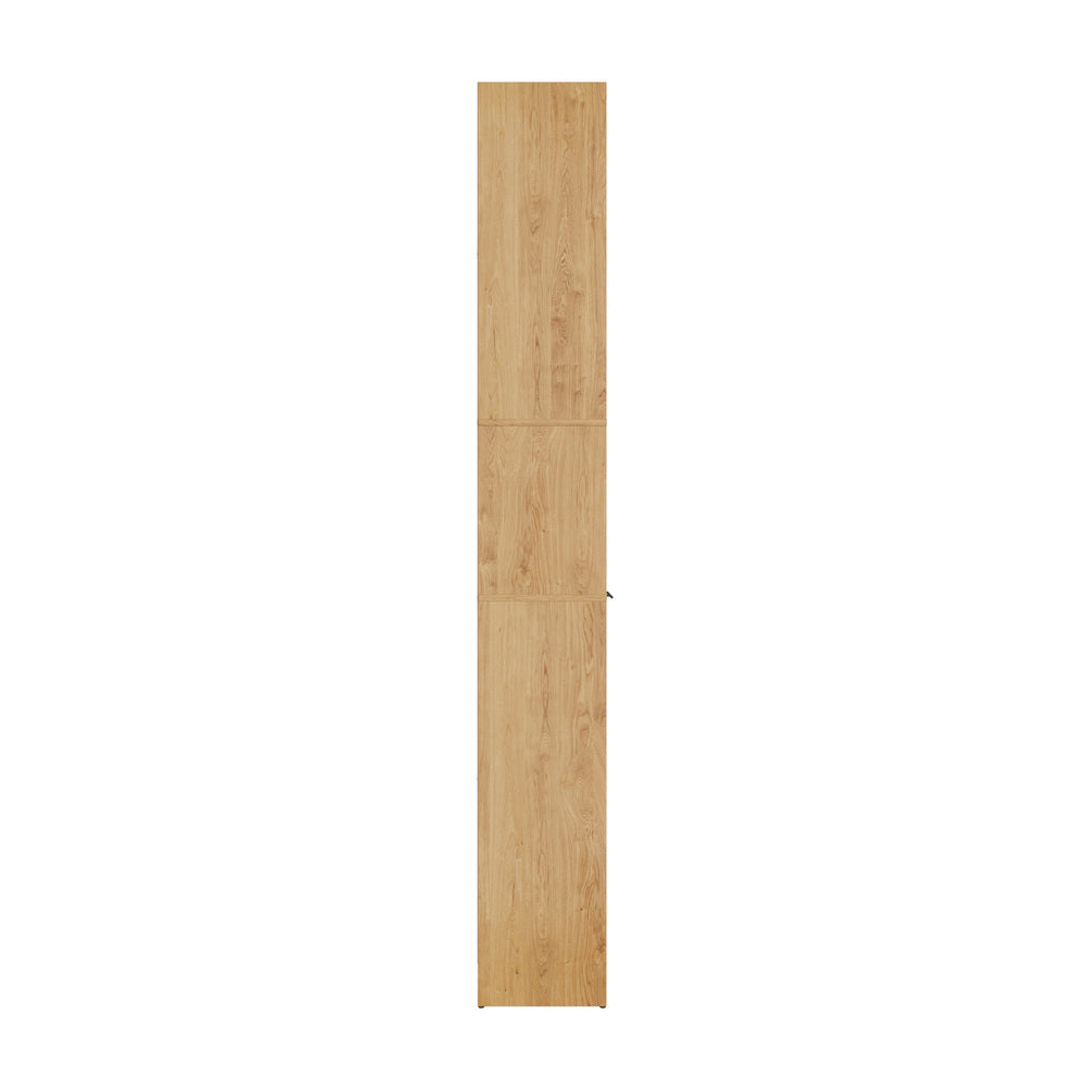 Tall Bookcase Display Shelf 2 Door Adjustable Cabinet