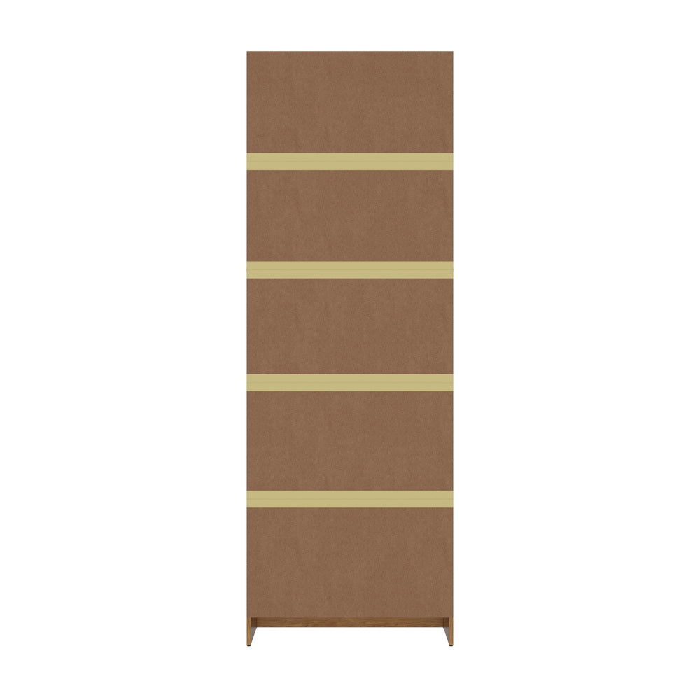 Tall Bookcase Display Shelf 2 Door Adjustable Cabinet