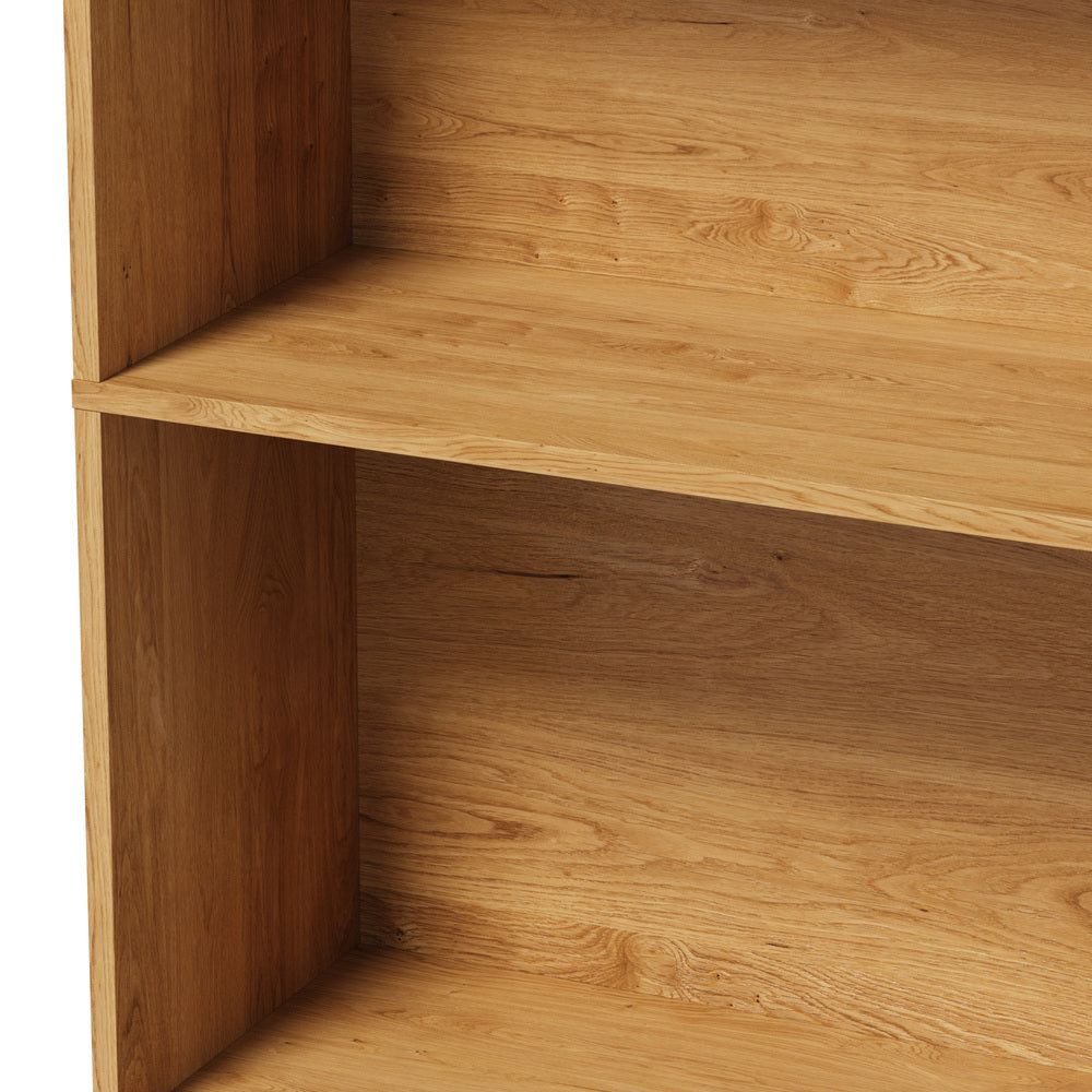 Tall Bookcase Display Shelf 2 Door Adjustable Cabinet