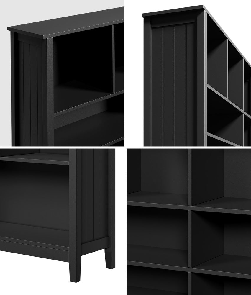 Bookshelf Bookcase Display Shelf 4-Tier Storage Cabinet Black