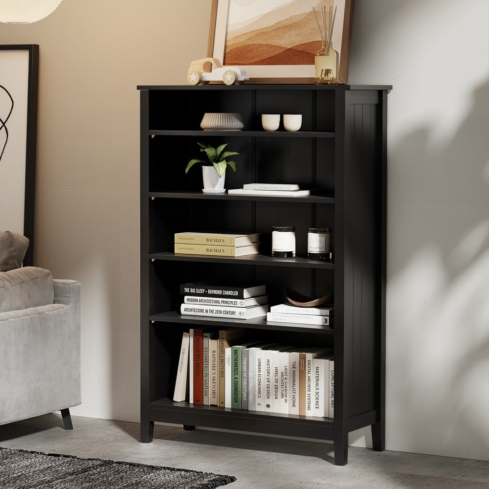 Bookshelf Bookcase Display Shelf 5-Tier Storage Cabinet Black