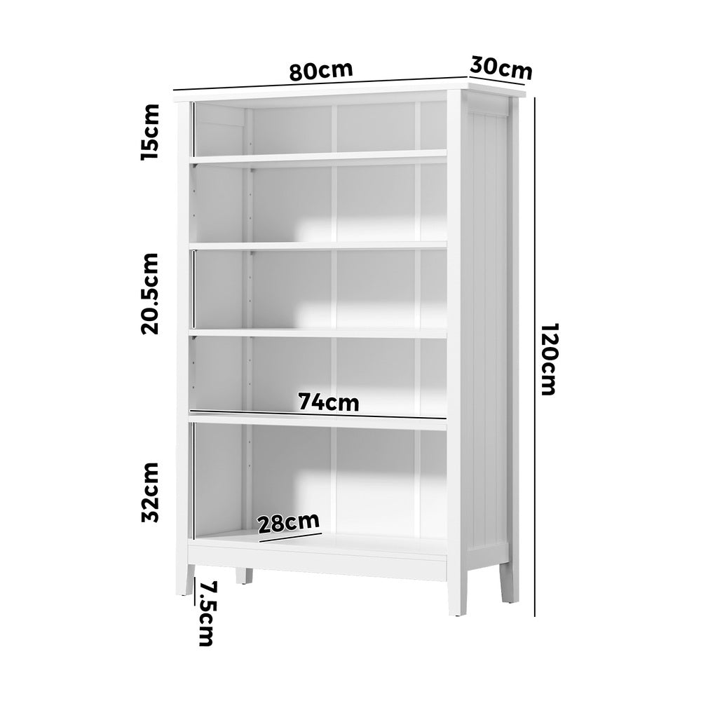 Bookshelf Bookcase Display Shelf 5-Tier Storage Cabinet Black