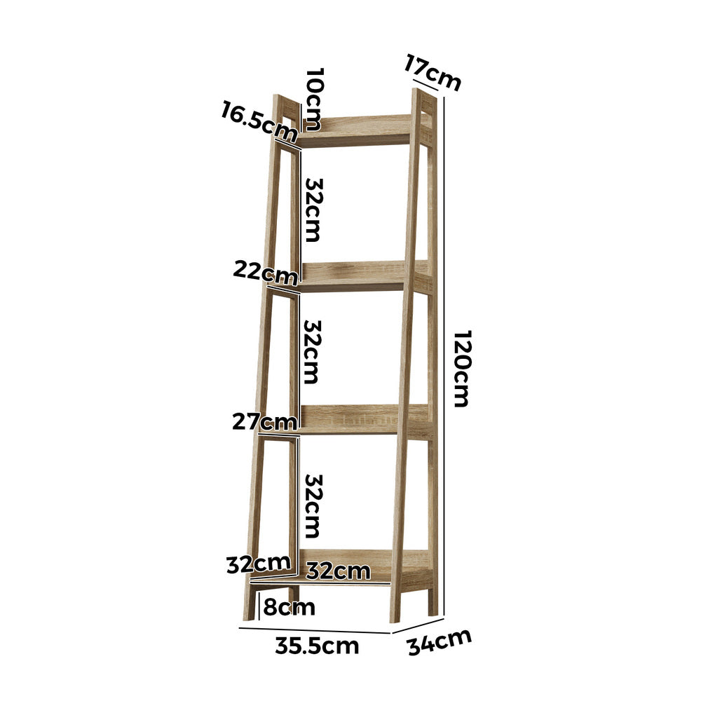 Display Shelf 4 Tier Corner Ladder Shelves Black