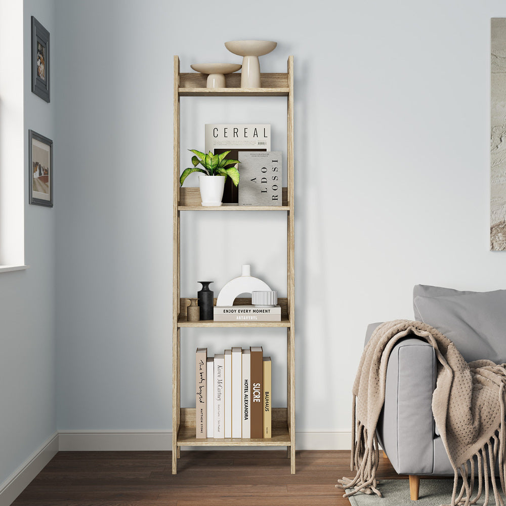 Display Shelf 4 Tier Corner Ladder Shelves Black