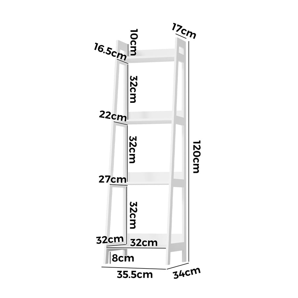 Display Shelf 4 Tier Corner Ladder Shelves Black