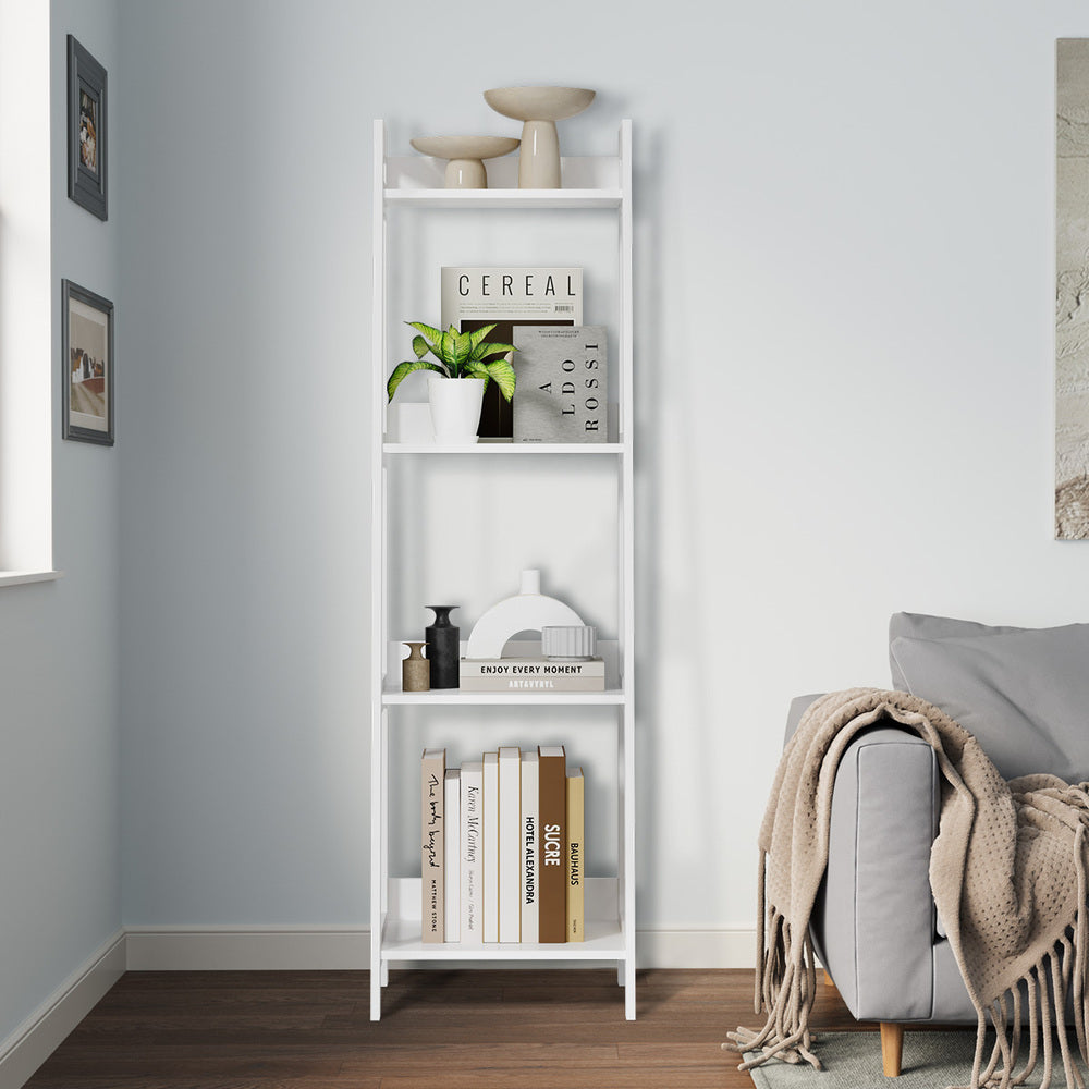 Display Shelf 4 Tier Corner Ladder Shelves Black