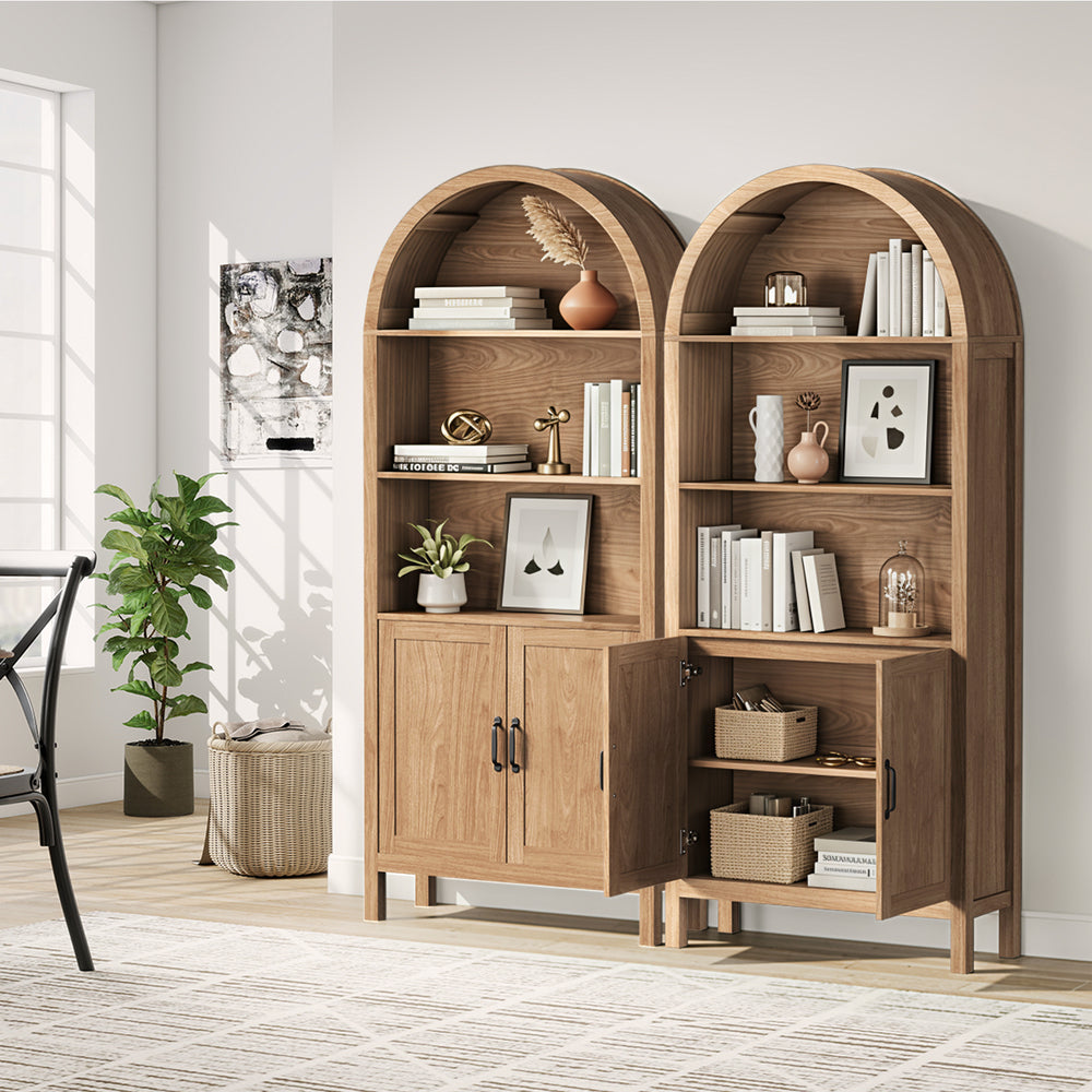 Arched Bookshelf Display Case Bookshelves Storage Cabinet