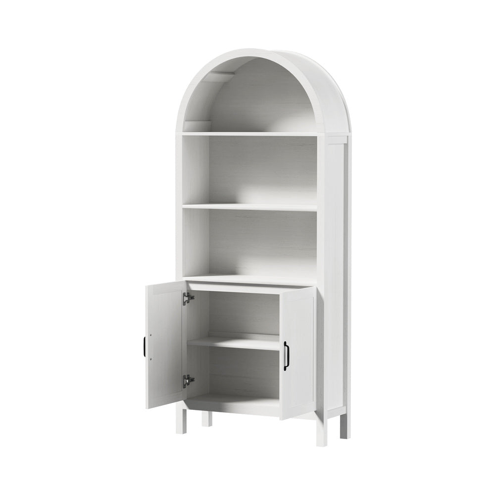 Arched Bookshelf Display Bookcase White | Simpledeals