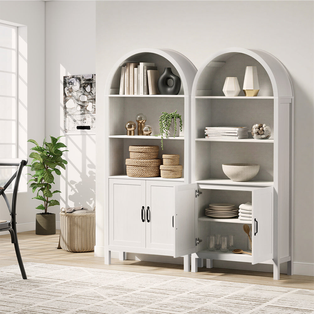 Arched Bookshelf Display Bookcase White | Simpledeals