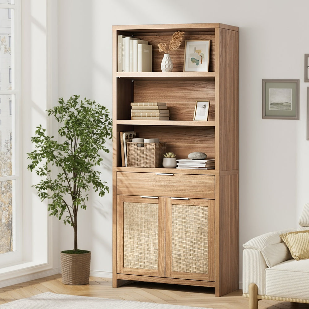 5-Tier Adjustable Display Shelf Bookcase Storage Cabinet Home Organizer