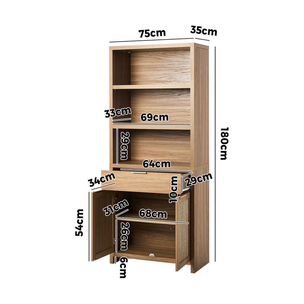 5-Tier Adjustable Display Shelf Bookcase Storage Cabinet Home Organizer