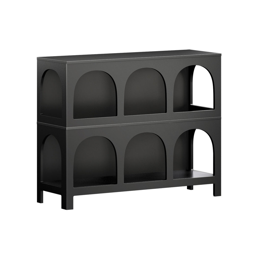 Display Shelf Storage Stand Bookshelf Black/White