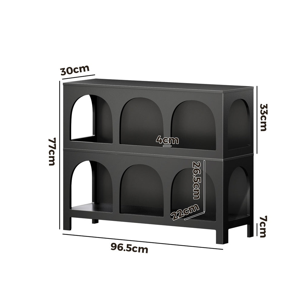 Display Shelf Storage Stand Bookshelf Black/White