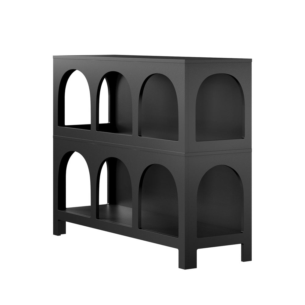 Display Shelf Storage Stand Bookshelf Black/White
