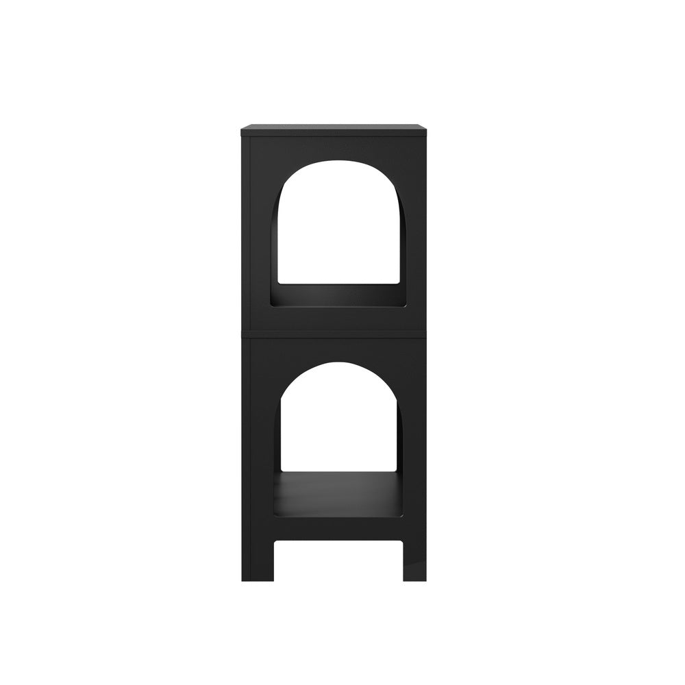 Display Shelf Storage Stand Bookshelf Black/White