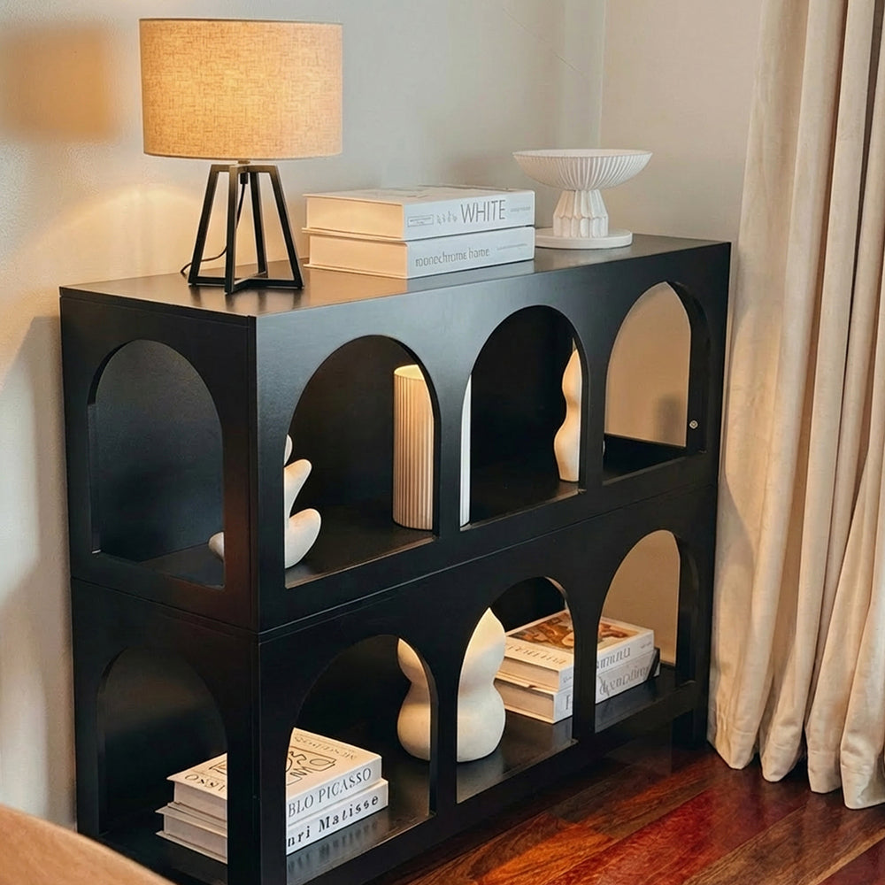 Display Shelf Storage Stand Bookshelf Black/White