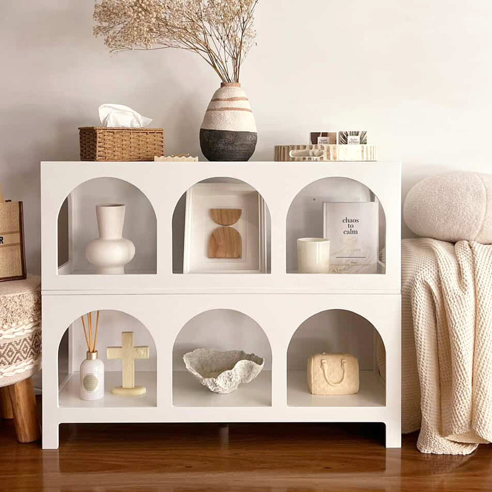 Display Shelf Storage Stand Bookshelf Black/White