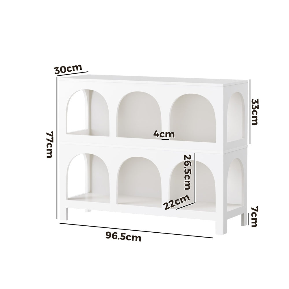 Display Shelf Storage Stand Bookshelf Black/White