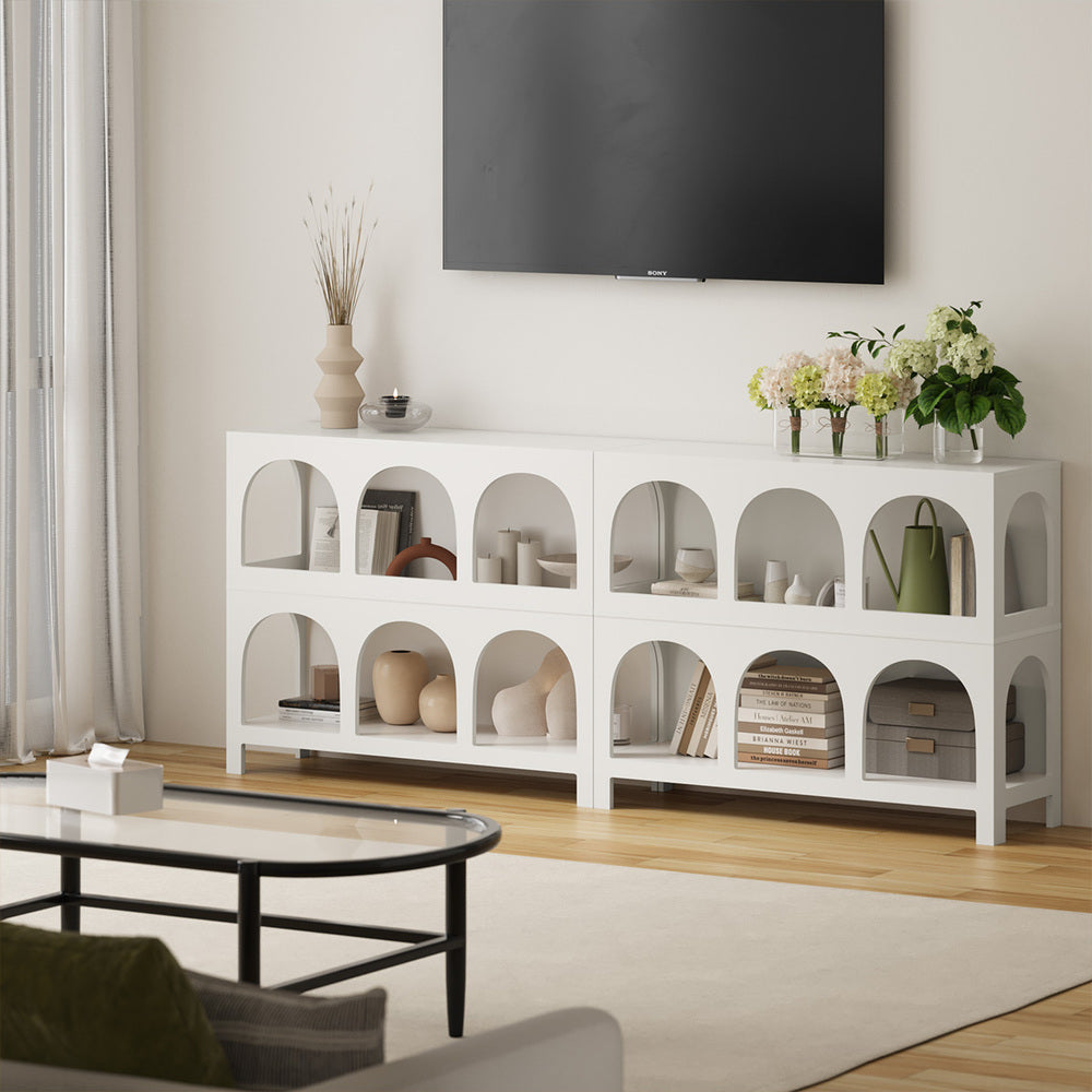 Display Shelf Storage Stand Bookshelf Black/White