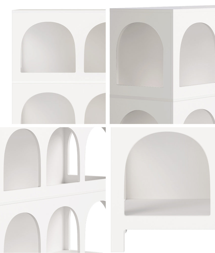 Display Shelf Storage Stand Bookshelf Black/White