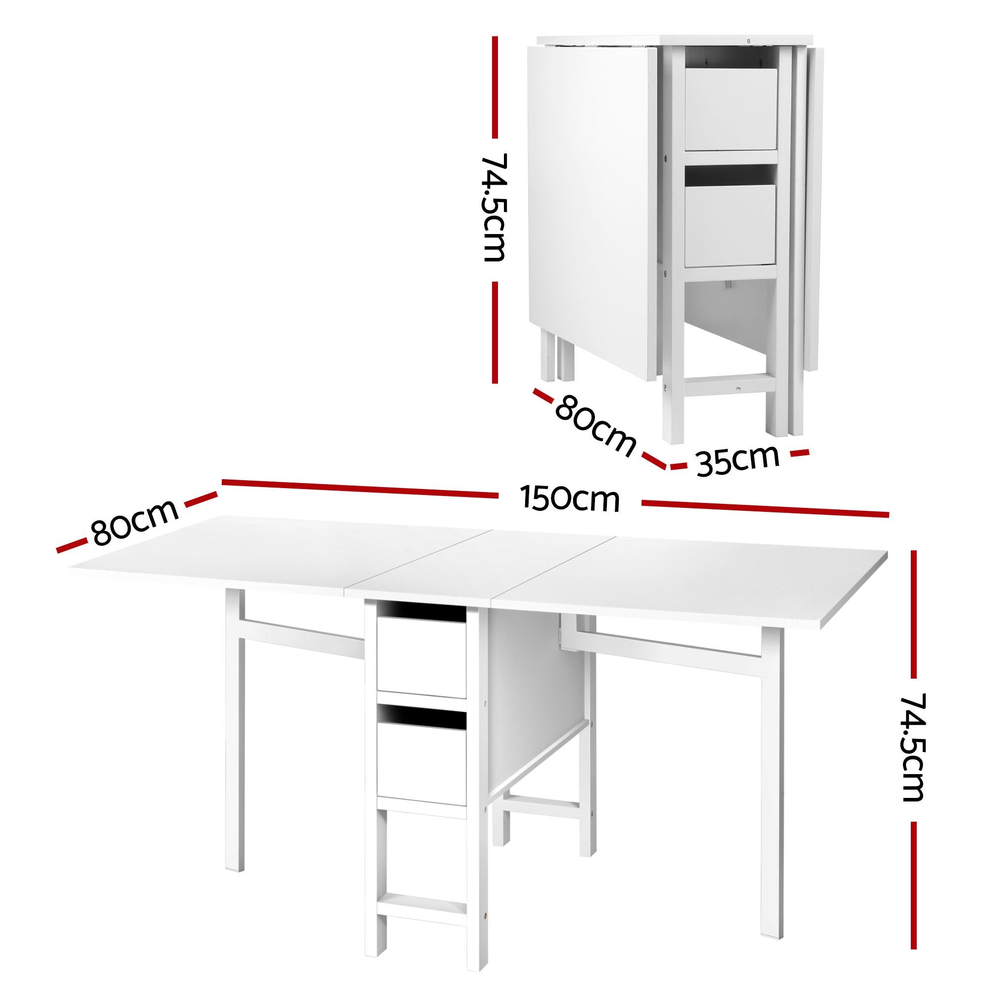 Foldable Dining Table Chairs Set 5 Piece | Simpledeals