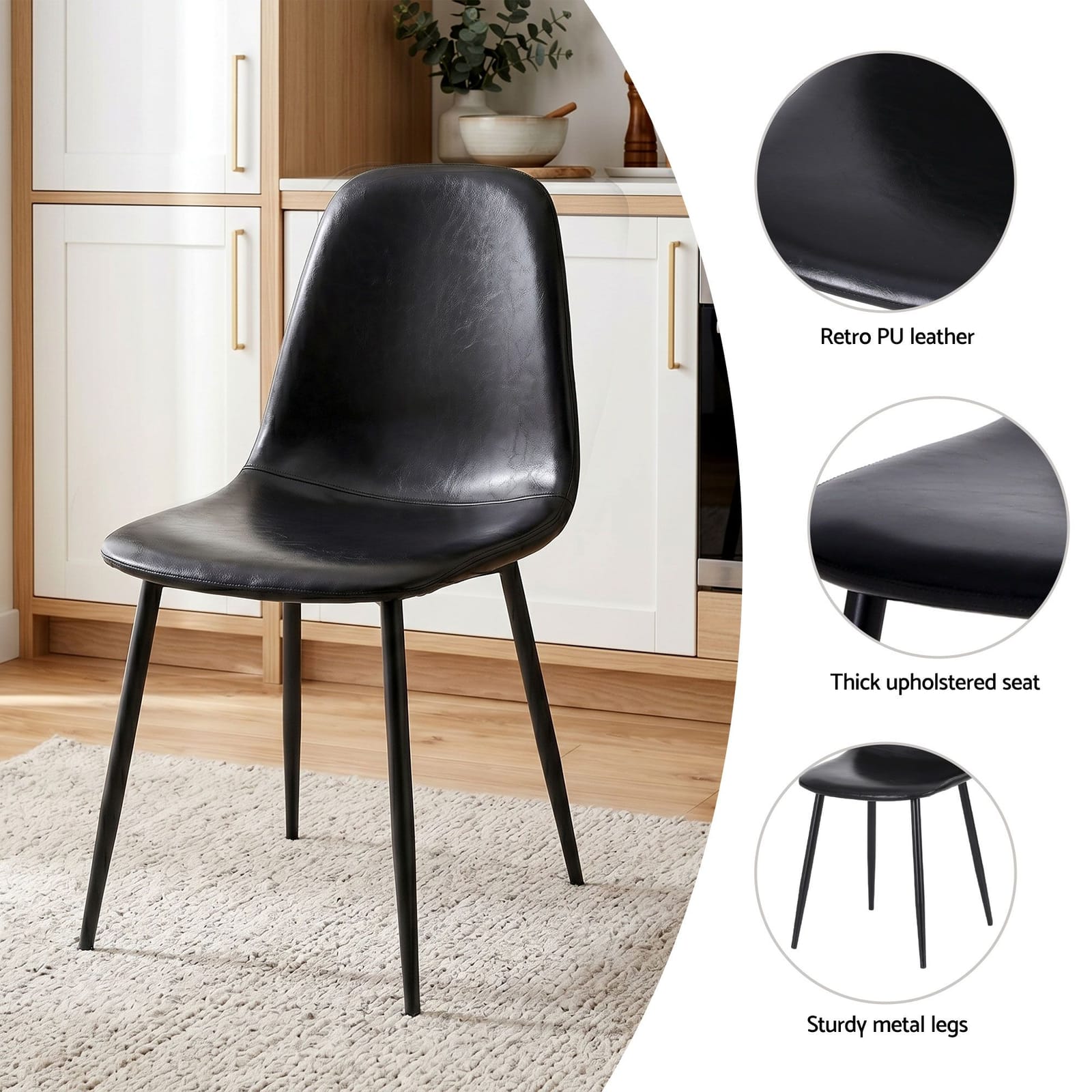 Dining Set Foldable Black 150x80x74.5cm