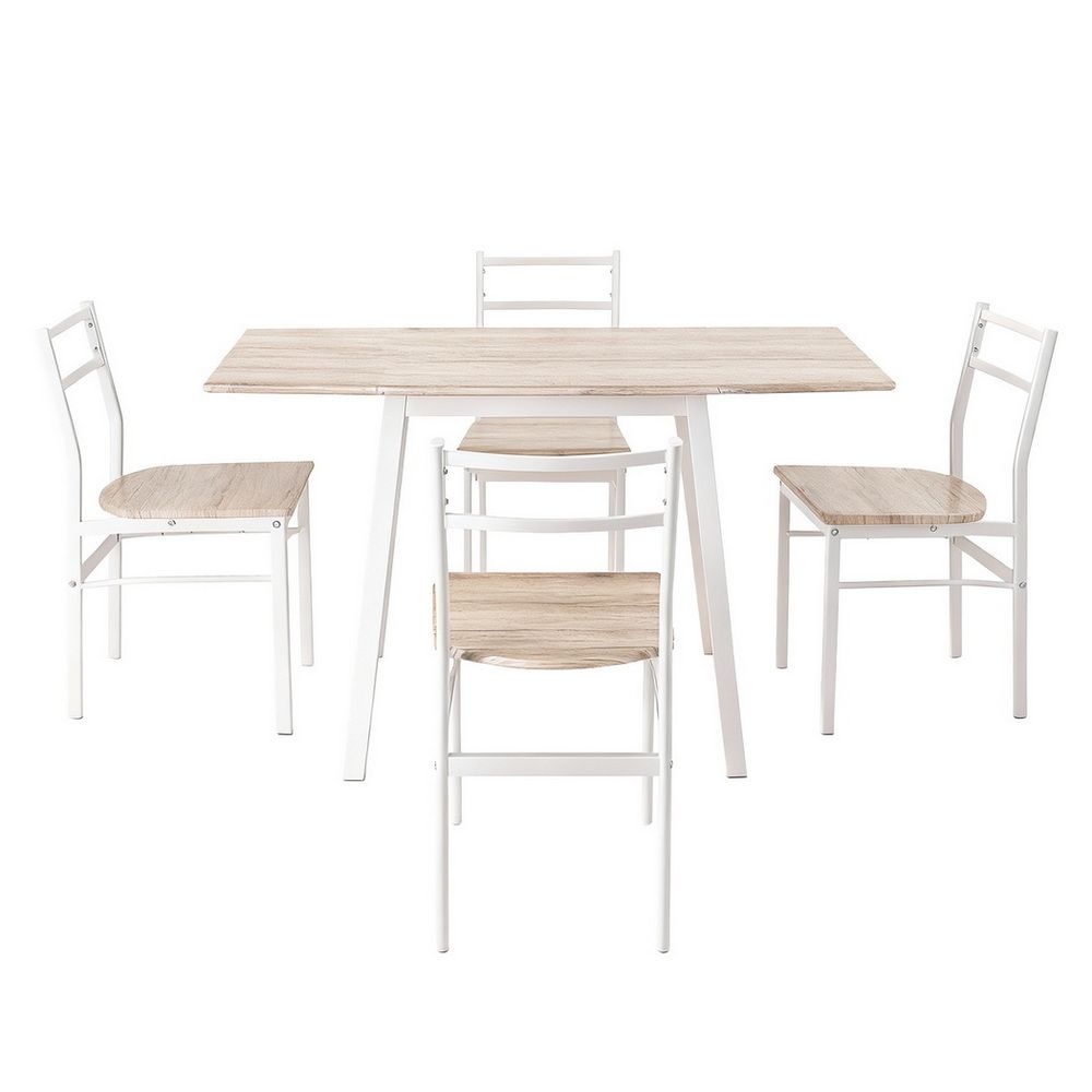 Dining Table And Chairs Set 5Pcs Foldable Kitchen Furniture Natural | Natural colour