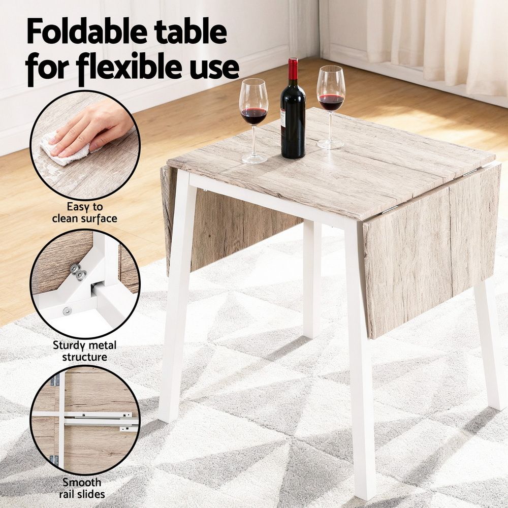Dining Table And Chairs Set 5Pcs Foldable Kitchen Furniture Natural | Dining Set