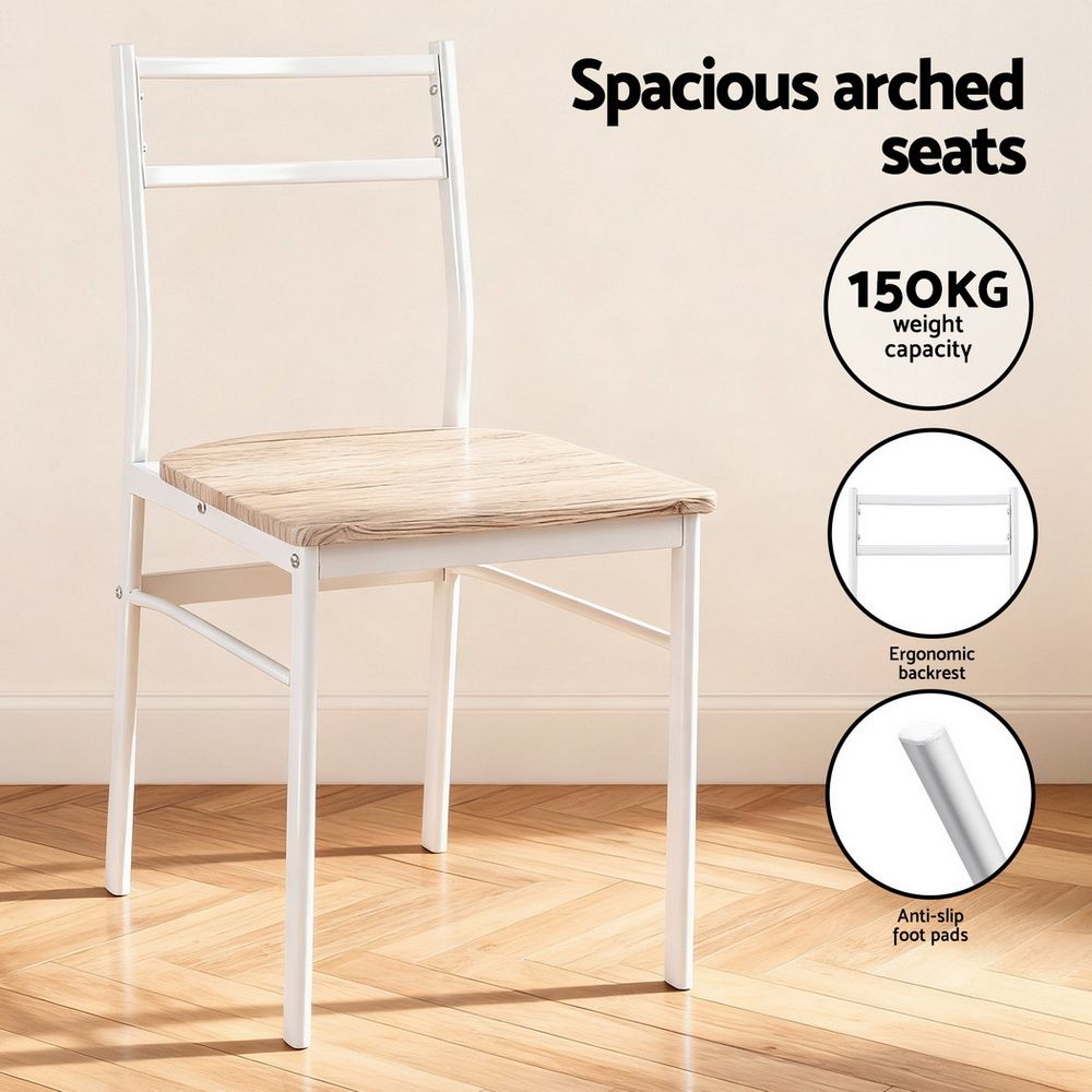 Dining Table And Chairs Set 5Pcs Foldable Kitchen Furniture Natural | 5Pcs