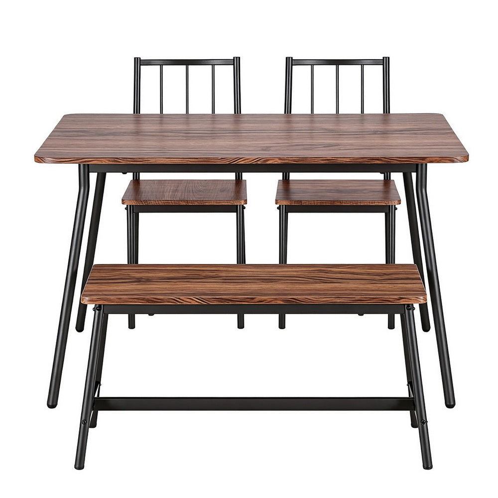 Dining Table And Chairs Set Of 4 Bench Kitchen Furniture Rustic, Dining Set