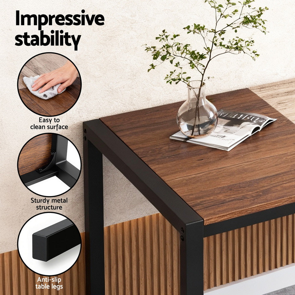 Dining Table And Chairs Set Of 4 Bench Kitchen Furniture Rustic Brown, Brown colour